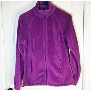 Columbia Full Zip Purple Fleece Jacket Small Soft Outdoor Layer Zip Pockets